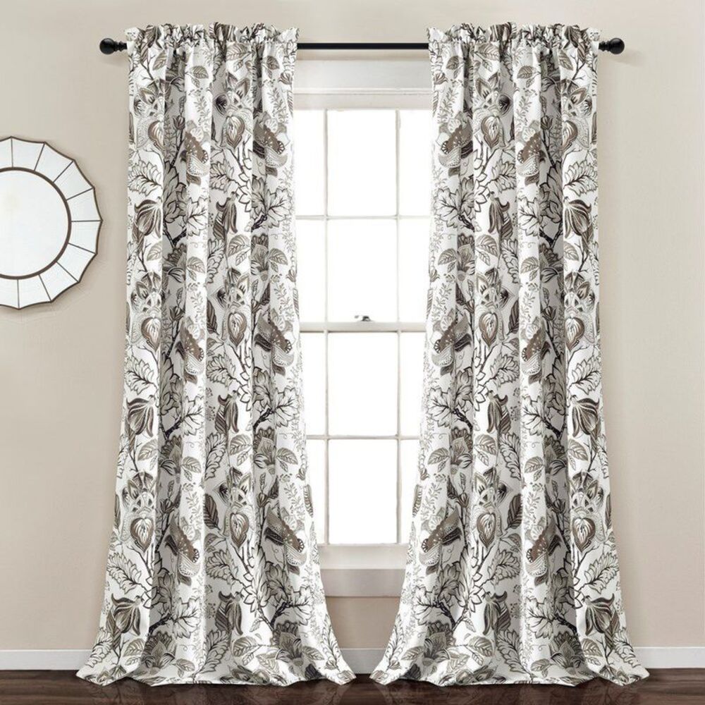 Lush Decor - Lush Décor Cynthia Jacobean Light Filtering Window Neutral